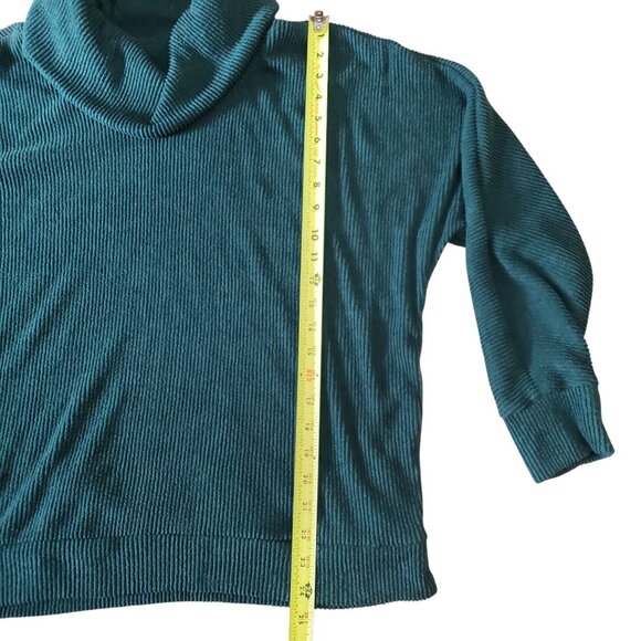 French Laundry Womens Cowl Turtlneck Sweater Size‎ L Green Cozy Lagenlook Casual - Picture 4 of 7